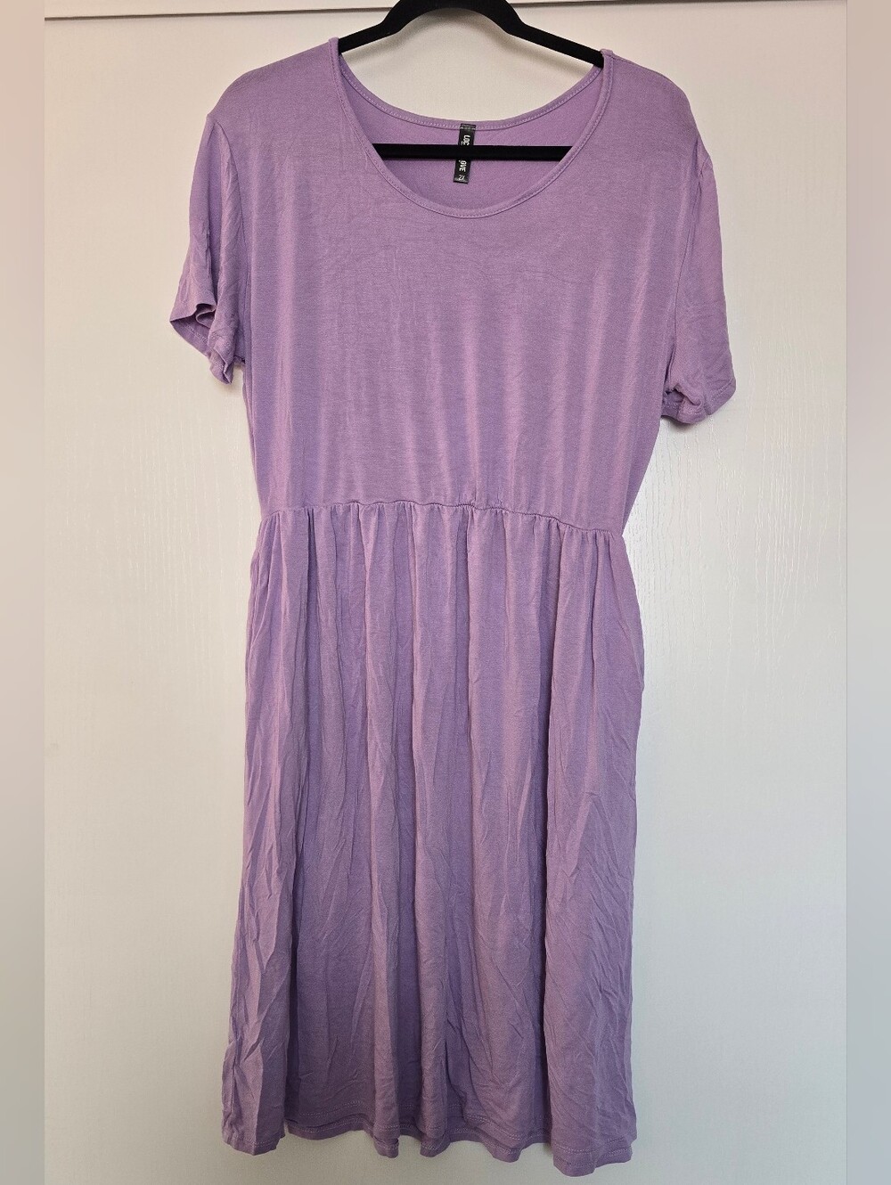 Lock & Love - (Plus Size) Purple Short-Sleeve Casual Dress With Pockets